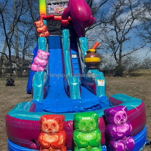 Inflatable thư bị trả lại nhà với trượt nước hồ bơi <span class=keywords><strong>Slide</strong></span> gấu kẹo trượt nước cho hồ bơi - Product Image 4