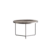 Fournisseur de meubles pour la maison, table basse ronde de salon de villa au design moderne sur mesure, pieds en métal, plateau en marbre, table à café et à thé
