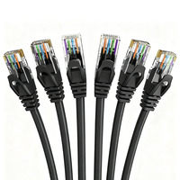 Câble réseau intérieur non blindé HOTION 26AWG CCA RJ45 Plug Cat6 UTP 8 conducteurs, gaine en PVC noir, cordon de raccordement Ethernet