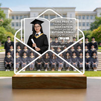 Cadeau de remise de diplôme : Trophée lumineux en acrylique personnalisé, cadre photo commémoratif pour enseignants et étudiants, ornements gravés par technique UV