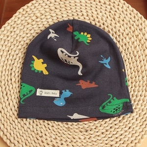 Cappello da bambino primavera autunno sottile monostrato cappello da bambino in cotone lavorato a maglia in cotone traspirante bandane etniche stampate con motivo animale dei cartoni animati - Product Image 2