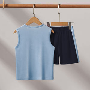 Oem ילדים ספורט חליפת ספורט + מכנסיים קצרים 2 סטים חלקים לילדים פעילים ללבוש מהיר ייבוש מהיר בנים - Product Image 6