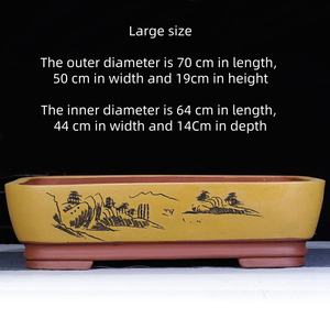 Vasi Rettangolari in Ceramica <span class=keywords><strong>Viola</strong></span> per Bonsai e Fiori, per Uso Esterno e Domestico - Product Image 3