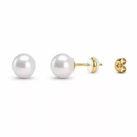 Boucles d'oreilles clous en laiton plaqué or 18 carats avec perles simulées pour femmes, bijoux minimalistes ronds, commande en gros