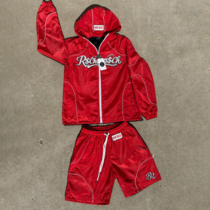 Tute Sportive Personalizzate DCY per <span class=keywords><strong>Uomo</strong></span>, Set Corto Unisex, Giacca a Vento con Cappuccio <span class=keywords><strong>Nera</strong></span> OEM - Product Image 3