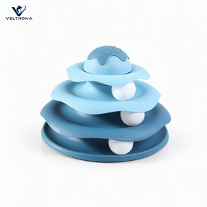 Juguete Giratorio de 3 Niveles para Gatos, Pista de Bolas Rodantes, Torre de Juego Interactiva para Gatos en Interiores, Diseño de Borde Festoneado, 4 Opciones de Color - Product Image 2