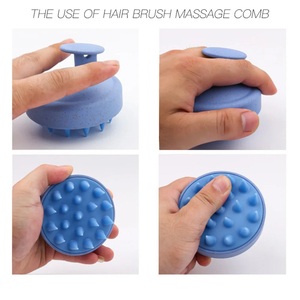 Cepillo masajeador de cuero cabelludo respetuoso con el medio ambiente, cepillo exfoliante de pelo, depurador de cabeza de paja de trigo, cepillo de champú masajeador de cuero cabelludo de silicona - Product Image 5
