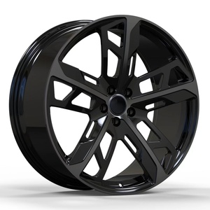 Jantes de voiture en alliage d'aluminium forgé HZH 5x130 Noir brillant Qualité aérospatiale Performance de luxe pour <span class=keywords><strong>Porsche</strong></span> <span class=keywords><strong>Taycan</strong></span> - Product Image 1