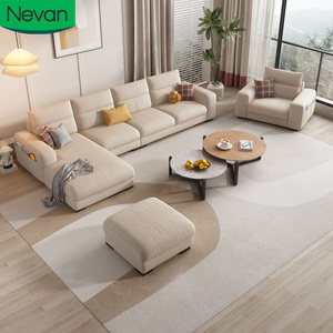 Superventas muebles para el hogar en forma de L motivo tapicería cuero tela sofá modular venta al por mayor precio barato sofá de tela - Product Image 1