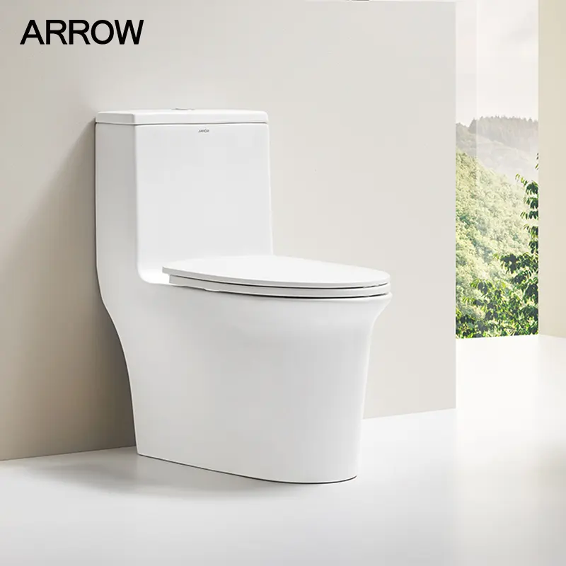 ARROW Marca Inodoro Fábrica de artículos sanitarios inodoros conjunto baño armario de agua sifónico Una pieza de cerámica WC inodoro