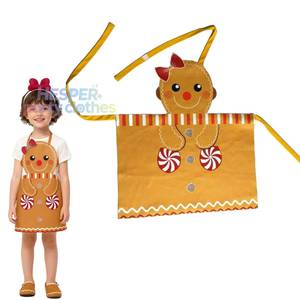 Tablier de cuisine pour enfants HP Kid, décoration de Noël, fête, costume de bonhomme en pain d'épices FCDR-019 - Product Image 1
