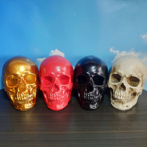 Modèle de <span class=keywords><strong>crâne</strong></span> humain en résine 1:1, tête de squelette simulée, ornement, décoration de fête d'Halloween, accessoire de photographie - Product Image 2