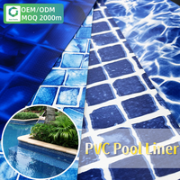Bâche de piscine en PVC enduit Ripstop tissé de haute qualité, design personnalisé, bleue, imperméable, avec logo mosaïque imprimé