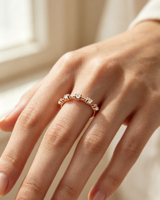 Bague Éternelle Exquise en Argent 925 et Zircon, Plaqué Or Rose, Empilable, Tendance, Bijou Quotidien et Cadeau pour Femme