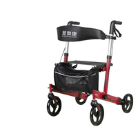 Aides à la marche à roulettes Offre Spéciale pour les personnes âgées handicapées en alliage d'aluminium pliant Absorption des chocs Handcart