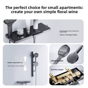 Robinetterie thermostatique intelligente à affichage numérique transfrontalière, ensemble de douche simple, <span class=keywords><strong>robinet</strong></span> de baignoire, tige de levage pour comptoir de rangement - Product Image 2