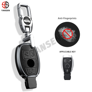 Nueva Funda de cuero de aleación de aluminio para llave de coche para Mercedes W212 W204 para Benz A B C <span class=keywords><strong>E</strong></span> GL S GLA GLK CLS clase AMG W205 W463 W176 - Product Image 4
