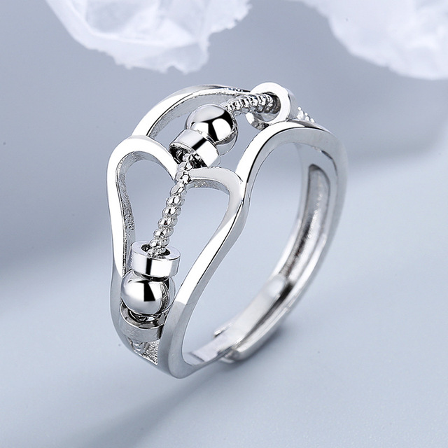 Rotatable Copper Spinner Fidget Ring Personalized Design Adjustable Open Ring Anti Anxiety Finger Band Unisex Factory Direct