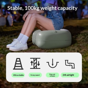 Da Niu Nouveau Siège <span class=keywords><strong>Rehausseur</strong></span> <span class=keywords><strong>Gonflable</strong></span> pour Festival <span class=keywords><strong>de</strong></span> Musique et Repose-Pieds Épaissi, Coussin d'Extérieur Portable à Gonflage par Pression - Product Image 4