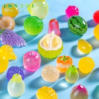 Miniaturas luminosas de frutas pequeñas, fresa y durian, caja sorpresa adorable, accesorios decorativos DIY, mini adornos