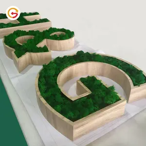 JAGUARSIGN Manufacturer Custom Moss Sign Letters Company 3D Artificial Grass Moss Logo Wall Signage