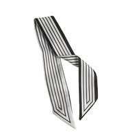Nouvelle Écharpe Tendance Rayée Fine et Étroite 85*6.5cm, Ruban de Sac en Soie, Petit Foulard Long Entièrement Imprimé