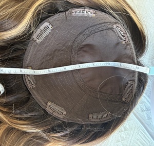 JX Original # 4/27 Topper de Cabello con Base de Seda y Reflejos Marrones, Cosido a Mano, con Efecto de Cuero Cabelludo Real, para Mujeres con Cabello Fino, Venta al <span class=keywords><strong>por</strong></span> Mayor para Salones - Product Image 5