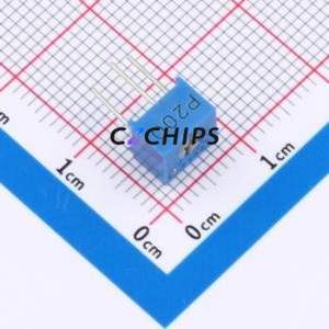 ตัวต้านทาน/โพเทนชิโอมิเตอร์แบบปรับได้สำหรับ3362P-200-LF ผ่านชิ้นส่วนรู (THT)-3P, ตัวต้านทาน7x6.8มม. 20Ohm 10% 500mW 250ppm/℃ - Product Image 1