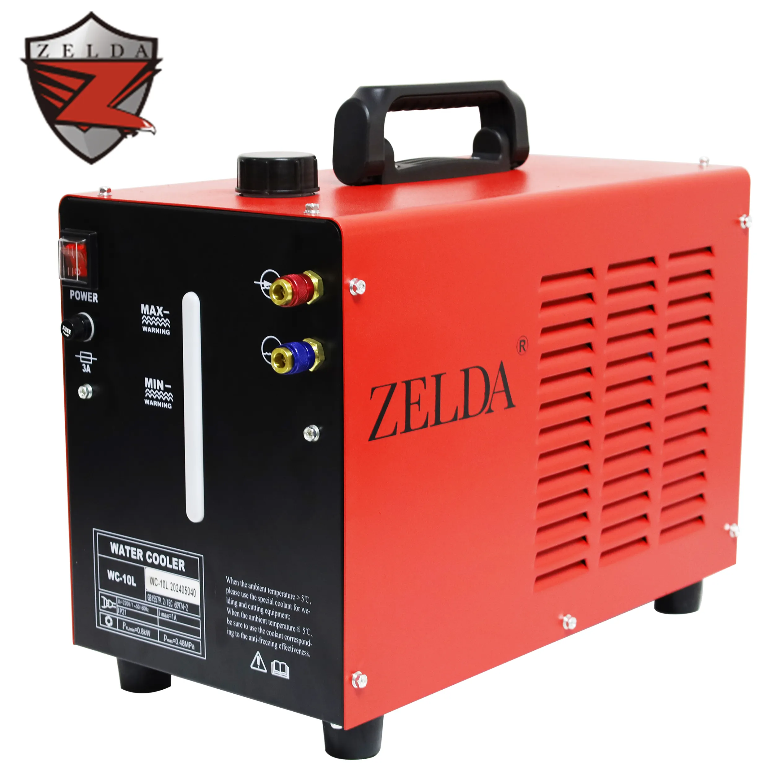 Zelda เครื่องทำน้ำเย็น WC-10L แบบเฟสเดียว220V สำหรับเครื่องเชื่อม TIG AC DC