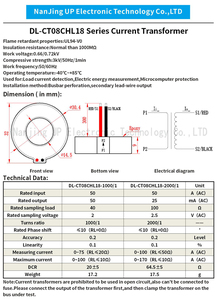 Transformador de Corriente Toroidal NJXSE DL-CT08CHL18 1000/1 2000/1 AC 5A 10A 20A 30A 50A 60A 80A 100A - Product Image 3