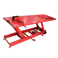 Table élévatrice à ciseaux hydraulique manuelle portable avec plateforme tournante 1800x600mm 80kg pour motos pour usage domestique ou en atelier