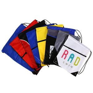 Sac à cordon personnalisé avec logo, imprimé sur mesure, en tissu nylon 210D, sac à cordon pour l'épicerie, sac filet à cordon - Product Image 3
