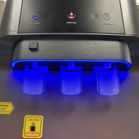 Distributeur d'eau de comptoir en plastique avec 3 robinets, lumière LED nocturne, réservoir froid et chaud en SUS304 pour hôtel et usage domestique