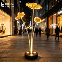 Lumière paysagère extérieure lumineuse et colorée en forme de fleur en fer IP65 pour les zones touristiques culturelles, les zones de repos et les espaces commerciaux