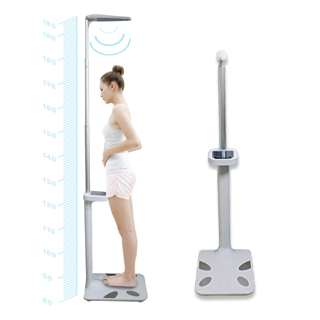 TOPTONS Ultrasonic BMI Body Height Measure Weight Fat Scale Digital Height Weight Scale for Human