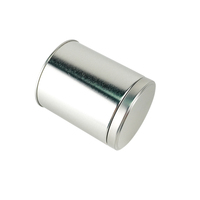 Boîte de conserve en métal pour boissons et thé, de haute qualité, robuste, avec couvercle à clipser, 50 g, peinture argentée