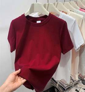 I-0670 Camisetas Básicas Personalizadas para Mujer, 220g, Blancas, de Algodón de Lujo, Manga Corta, Estilo Verano, Crop Tops - Product Image 3