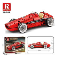 Reobrix 11038, Coche de Carreras de Fórmula Retro a Escala 1:8, 1809 Piezas, Juego de Bloques de Construcción Electrónicos, Kit de Modelo Coleccionable para Adultos