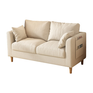 Ghế sofa nhỏ 2 chỗ ngồi phong cách Bắc Âu hiện đại, chất liệu vải mềm mại, có chân gỗ, thích hợp cho phòng khách, phòng ngủ, căn hộ, nhà cho thuê - Product Image 5