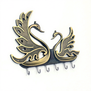 Vintage Swan <b>Wall</b> Mounted Metal <b>Hooks</b> 6 <b>Hooks</b> Anti Rust Animal Pattern Clothing <b>Rack</b> - Product Image 2