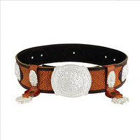Cinturón Mongol de piel de vaca pura para hombre, accesorio tradicional, Retro, étnico, Túnica mongola