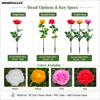 Lampe de jardin à piquet en forme de rose artificielle à LED, directement de l'usine, pour commandes commerciales en gros et fournitures en gros