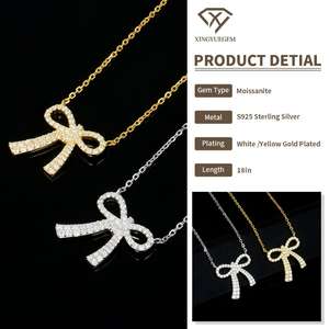 Collier Nœud Papillon en Moissanite Couleur DEF – Tendance, Idéal pour Anniversaires, Mariages, Fêtes et Cadeaux de Fêtes - Product Image 4