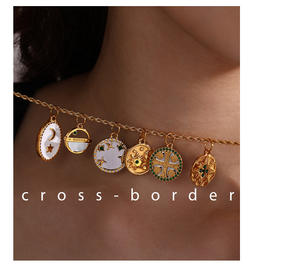 Golden Celestial & Sacred Gallary | Colgantes de acero inoxidable chapado en oro PVD de 18 quilates | Impermeable, hipoalergénico y sin decoloración - Product Image 6