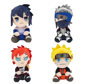 2024Anime Cute Ninja Figures Kakashi/Gaara/Sasuke Sitting Plush Toys Home Decoration