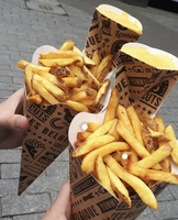 Emballage alimentaire en papier kraft, cône à gaufres aux œufs, support personnalisé pour crêpes, frites