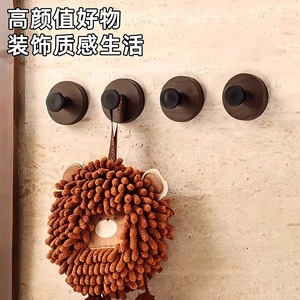 Crochets à ventouse First Step, couleur noyer, matériau ABS, fixation murale, haute capacité de charge, pour salle de bain, chambre, cuisine - Product Image 1