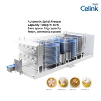 Congélateur spiral IQF industriel pour légumes, fruits, viande, fruits de mer - Acier inoxydable, automatique