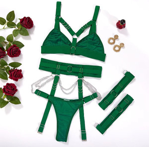 Lingerie sexy transfrontalière européenne et américaine pour le commerce extérieur, combinaison sexy à bretelles, collant taille haute, lingerie de poitrine érotique - Product Image 6