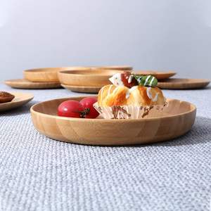 Assiettes Assiettes en bambou de 7.5 pouces <span class=keywords><strong>Vaisselle</strong></span> réutilisable 4 assiettes en bois Plats Snack, Dessert, Assiette classique <span class=keywords><strong>incassable</strong></span> - Product Image 4
